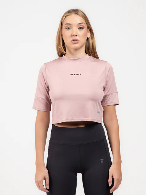 DEEDAT Cropped Performance Tee – Pink