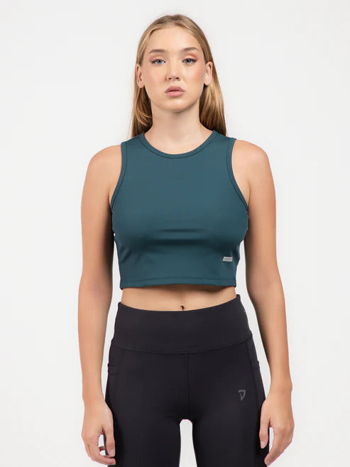 DEEDAT Performance wear SculptFit Crop Tank – Deep Teal