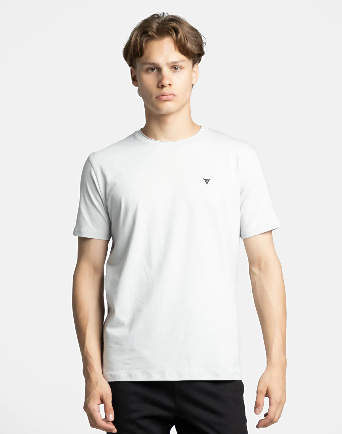 DEEDAT Bull Head Crew Neck Tee - Light Gray