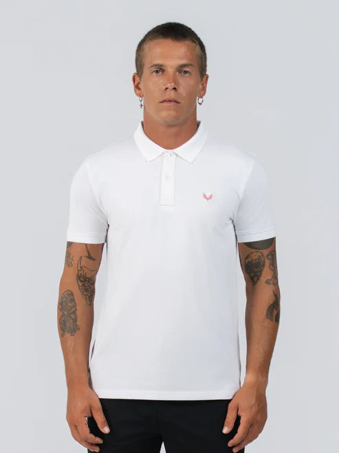 DEEDAT Short Sleeve Polo Slim Fit Tees - White