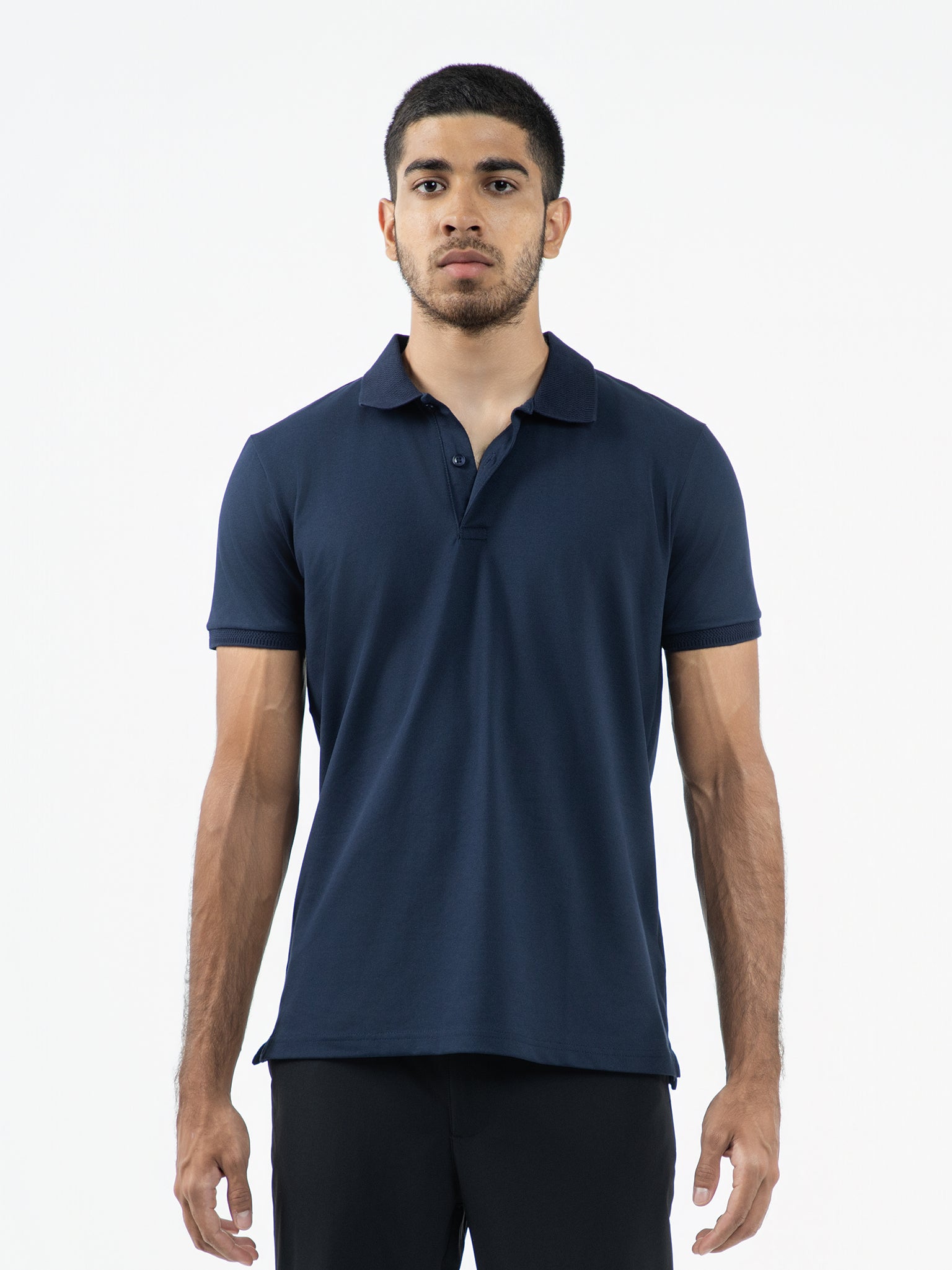 DEEDAT Slim Fit Polo Tee Shirt - Navy