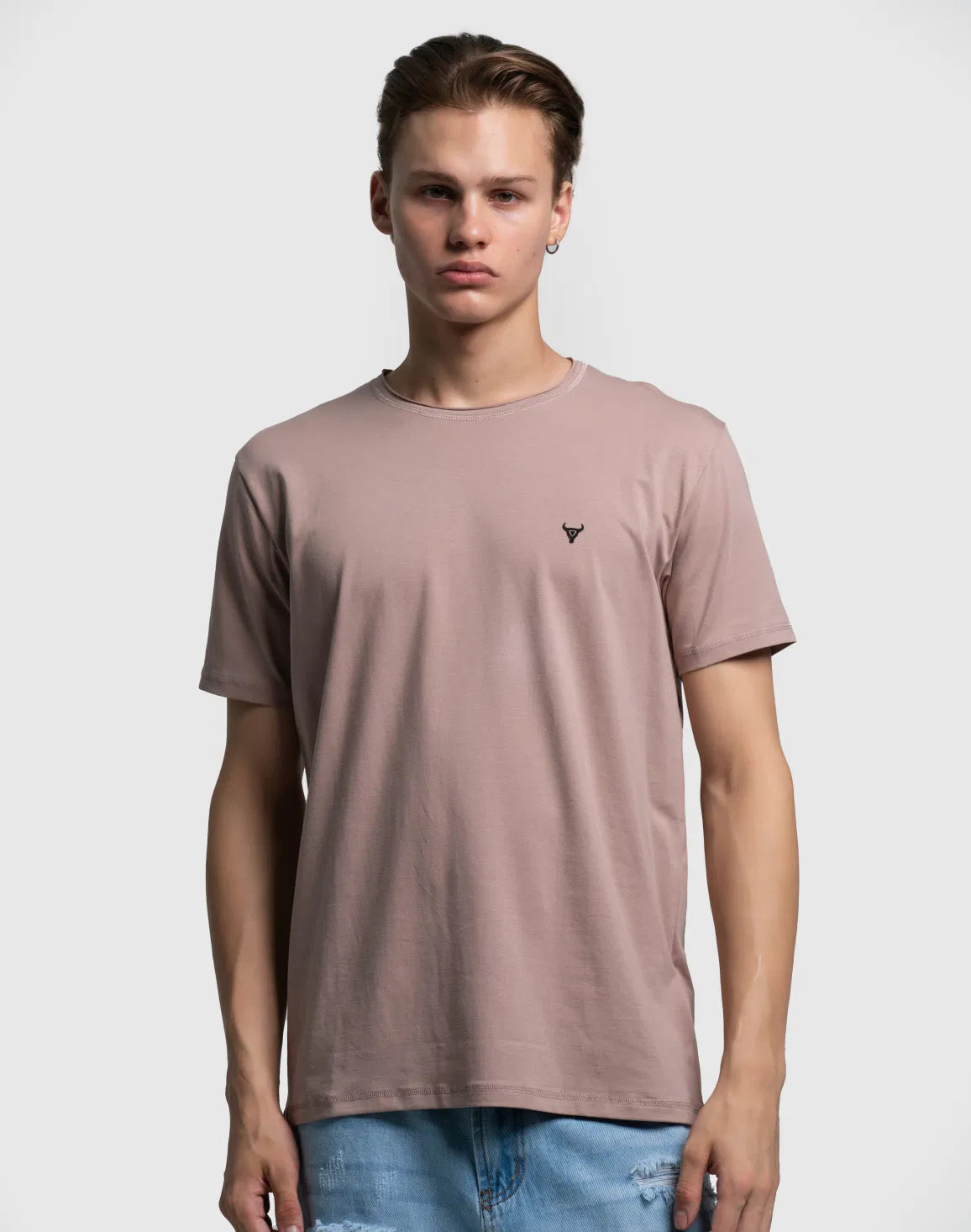 DEEDAT Bull Head Crew Neck Tee - Light Taupe